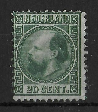Netherlands 1867 - 1868 Partial Gum 20c Perf 12 3/4 X 11 3/4 Nvph 10iia Cv €1250