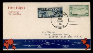 Dr Who 1937 First Flight Honolulu Hawaii To Manila Philippines E68822