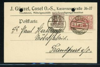 Upper Silesia (oberschlesien) Postal History: Lot 42 1922 Cosel - Frankfurt $$$