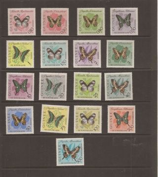 Guinea 1963 Butterflies Mnh Set Of Stamps