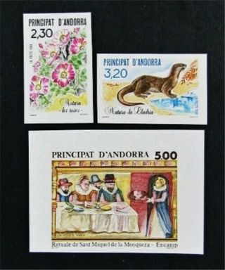 Nystamps French Andorra Stamp 378//394 Og Nh €35 Imperf