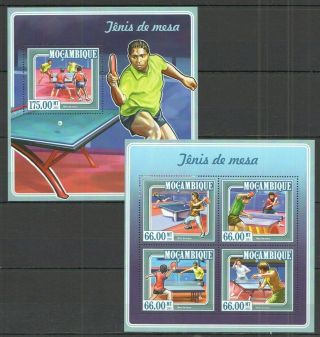 St2342 2015 Mozambique Sport Table Tennis Ping Pong Kb,  Bl Mnh