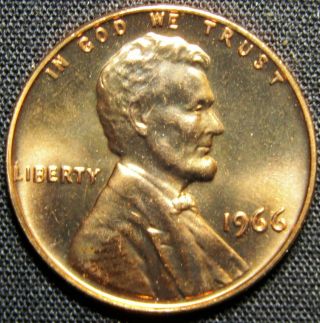 1966 Us Lincoln Memorial Cent Copper Coin