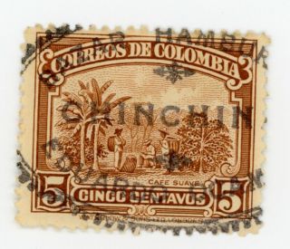 Colombia - Correos De Colombia,  Coffee Cultivation 5¢ Chinchina Stamp Overprint