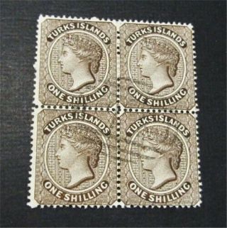 Nystamps British Turks Islands Stamp Sg60 Paid $80 Rare Block