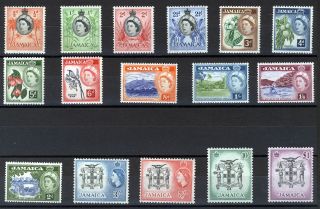 Jamaica 1956 Definitives Sg159/174 Mnh
