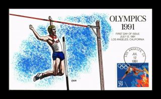 Dr Jim Stamps Us Fdc Collins Hand Painted Pole Vaulter Scott Number 2553