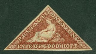Sg 18b Cape Of Good Hope.  1863 - 64 1d Deep Brown - Red.  Mounted,  Full Margi.