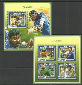 St2341 2015 Mozambique Sport Cricket Great Players Kb,  Bl Mnh