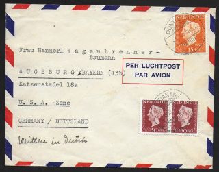 Netherlands Indies Covers 1948 Mixed Franked Airmailcover Pontianiak To Augsburg