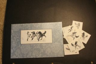 Authentic China T28 T28m Galloping Horse Painting Stamps And Sheet Hinged