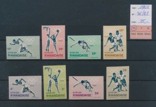 Lk75042 Rwanda 1964 Imperf Tokyo Olympics Fine Lot Mnh Cv 75 Eur