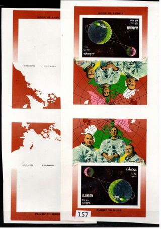 /// Ajman - Mnh - Space - Spaceships - Imperf - Color Proof - Maps