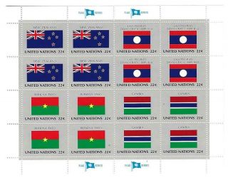United Nations Scott 477 - 480 Flag Sheets (1986) 90 Of Each $316.  80 Face Value