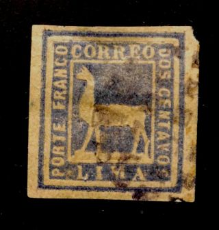 Peru: 1873 Classic Era Stamp Scott 20 Cv $325.  00