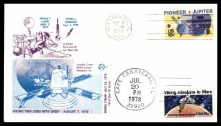 Mayfairstamps Us Fdc 1975 Pioneer Jupiter & Viking 12 Dual Unsealed First Day Co