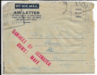 Malaya Singapore 1954 Air Letter By Liang Bros Comet Mail