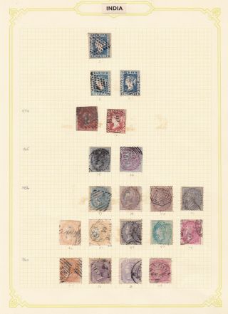India.  1854 - 1860.  Selection Hinged On Page.