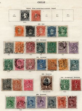 Chile A Selection Of High Value Stamps And 1863 - 1930 