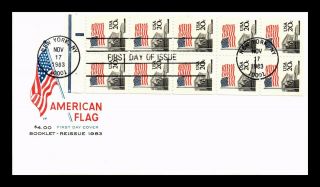 Dr Jim Stamps Us American Flag Reissue Booklet Pane Fdc House Of Farnum Cover