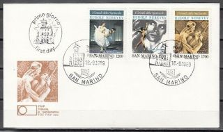 San Marino,  Scott Cat.  1187 - 189.  Ballet Issue.  First Day Cover.