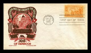 Dr Jim Stamps Us California Statehood Centennial Fdc Cover Scott 997 Staehle