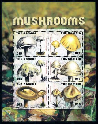 [68958] Gambia 2009 Mushrooms Pilze Champignons Sheet Mnh