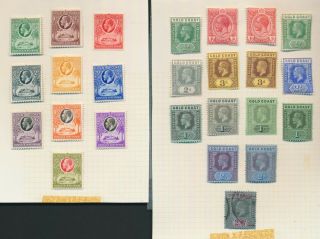Gold Coast Stamps Kgv 1913 Set To 2/6 - & 1928 Complete Set 5/ - Mog H Sc 98/107