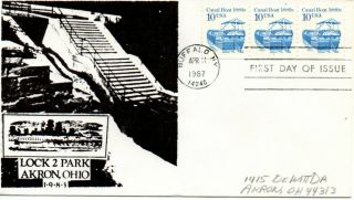 Us Fdc 2257 Canal Boat Pnc3 Plate 1 (1744)