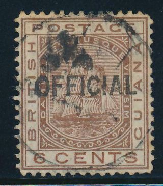 British Guiana 1877 Official Sg O9 Cat.  £600