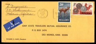 Malawi Blantyre To Des Moines Iowa Usa 1971 Airmail
