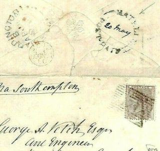 Gb Ceylon Mail 1860 Haddington Scotland 6d Cover & Letter Matale Postmark Ct51