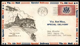Mayfairstamps Us Fdc 1936 Washington Capitol Special Delivery Motorcycle First D