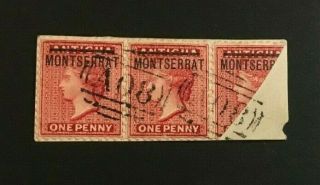 Montserrat Sg 6 X 2 & 6b (bisect) On Piece Rare £1,  730