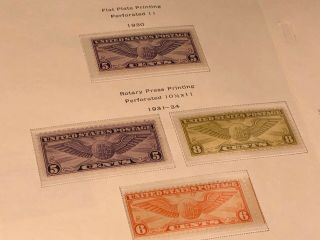 Scott Album Page US Postage Stamp Lot / / / Never Hinged / 1918 - 1930 3