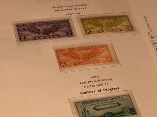 Scott Album Page US Postage Stamp Lot / / / Never Hinged / 1918 - 1930 4