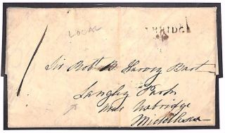 B13b 1815 Gb Middlesex Uxbridge Local Penny Post Rate Langley Park Scarce