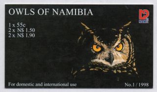 Namibia Mnh 1998 Owls Of Namibia Booklet Complete