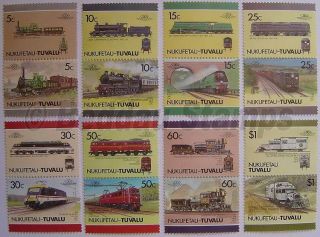 1987 Nukufetau Set 3 Train Locomotive Railway Stamps (leaders Of The World)