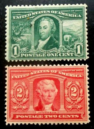 Buffalo Stamps: Scott 323 - 324 Louisiana Purchase,  H/og & Vf,  Cv = $50