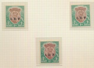 INDIA STAMPS 1914 KGV I.  E.  F STUDY INDIAN EXPED FORCE INC O/P VAR,  3 VF PAGES 5