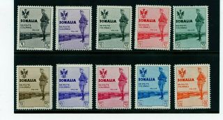 Somalia B38 - B47 (so627) King Victor Emmanuel Iii,  M,  H,  Fvf,  Cv$60.  00