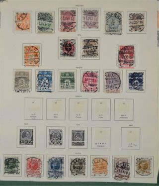 DENMARK STAMPS SELECTION OF EARLY ISSUES ON 14 PAGES (T1) 3