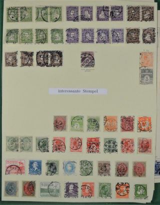 DENMARK STAMPS SELECTION OF EARLY ISSUES ON 14 PAGES (T1) 4