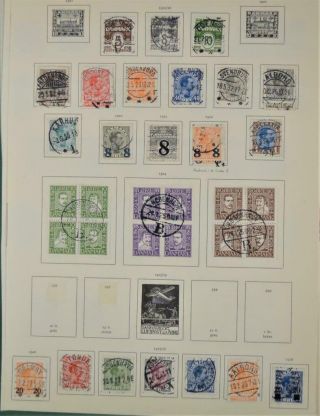 DENMARK STAMPS SELECTION OF EARLY ISSUES ON 14 PAGES (T1) 6