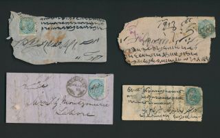 Qv India Cover X4 Inc 1869 Meerut To Lahore & Type 8 Cancel Local Covers