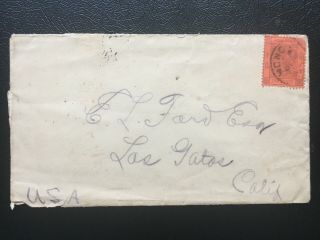 Hong Kong 1898 Qv 10 Cents Us Consulate Cover To The Usa