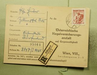 Dr Who 1957 Austria Zillingtal Registered Postcard To Vienna E49840