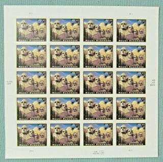 One (1) Sheet Of 20 Of Mount Rushmore $4.  80 Us Ps Postage Stamps.  Scott 4268