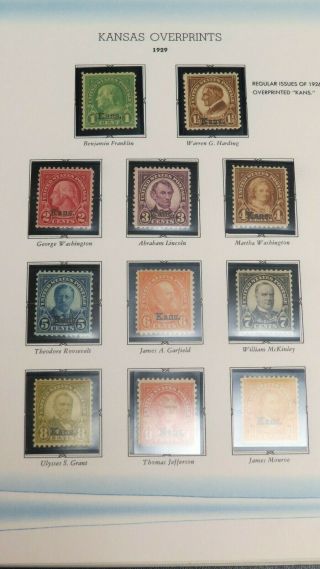 Us Postage Stamp 658 - 668 Kansas Overprints Set 1929